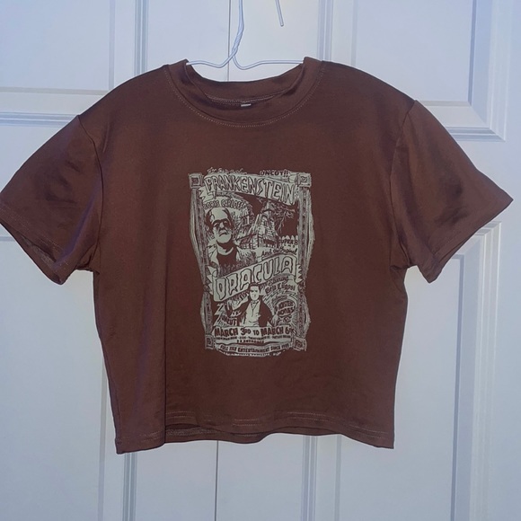 light brown crop monster shirt - Picture 1 of 1